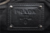 Authentic PRADA Cervo Antik Leather 2Way Shoulder Tote Bag BN1718 Black 7840F