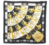 Authentic HERMES Carre 90 Scarf "Cliquetis" Silk Black 7841D