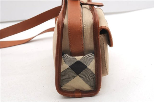 Authentic BURBERRY Vintage Canvas Leather Shoulder Cross Body Bag Beige 7844F