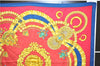 Authentic HERMES Carre 90 Scarf "KOSMIMA" Silk Blue 7845D