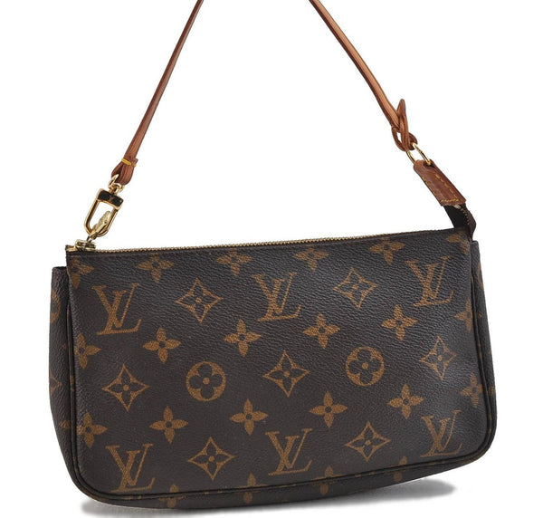 Authentic LOUIS VUITTON Monogram Pochette Accessoires Pouch M51980 LV 7850C