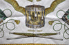 Authentic HERMES Carre 90 Scarf "LES TAMBOURS" Silk Light Green 7852D