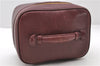 Authentic CHANEL Caviar Skin Vanity Cosmetic Bag Bordeaux Red 7855C