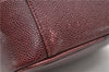 Authentic CHANEL Caviar Skin Vanity Cosmetic Bag Bordeaux Red 7855C