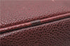 Authentic CHANEL Caviar Skin Vanity Cosmetic Bag Bordeaux Red 7855C