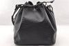 Authentic Louis Vuitton Epi Petit Noe Shoulder Drawstring Bag M59012 Black 7855I