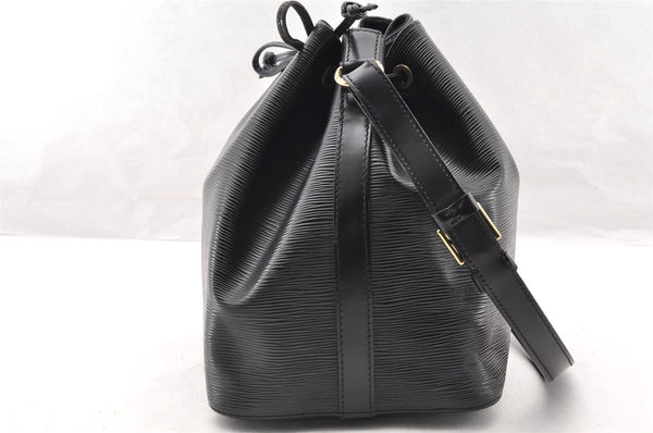Authentic Louis Vuitton Epi Petit Noe Shoulder Drawstring Bag M59012 Black 7855I