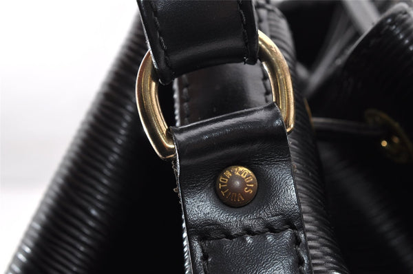 Authentic Louis Vuitton Epi Petit Noe Shoulder Drawstring Bag M59012 Black 7855I