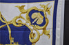 Authentic HERMES Carre 90 Scarf Crown Motif Silk White 7856D