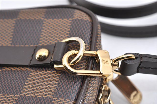 Authentic Louis Vuitton Damier Etui Okapi PM Camera Case Pouch N61738 LV 7856F