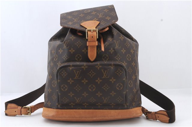 Authentic LOUIS VUITTON Monogram Montsouris GM Backpack M51135 LV 7857C