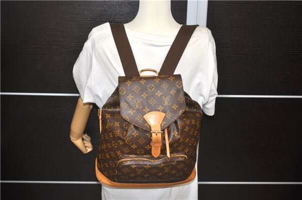 Authentic LOUIS VUITTON Monogram Montsouris GM Backpack M51135 LV 7857C