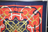 Authentic HERMES Carre 90 Scarf "Eperon d'or" Silk Navy 7858D