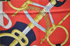 Authentic HERMES Carre 90 Scarf "Eperon d'or" Silk Navy 7858D