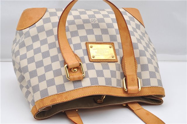 Authentic Louis Vuitton Damier Azur Hampstead PM N51207 Shoulder Tote Bag 7858F