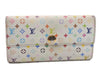 LOUIS VUITTON Monogram Multicolor Portefeuille Sarah Wallet M93744 White 7864C