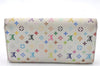 LOUIS VUITTON Monogram Multicolor Portefeuille Sarah Wallet M93744 White 7864C