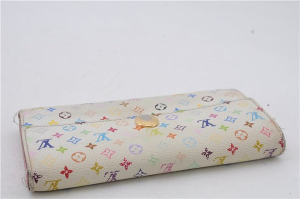 LOUIS VUITTON Monogram Multicolor Portefeuille Sarah Wallet M93744 White 7864C