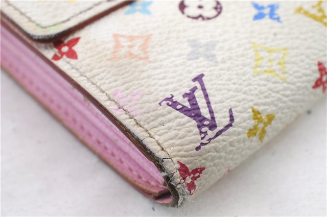 LOUIS VUITTON Monogram Multicolor Portefeuille Sarah Wallet M93744 White 7864C