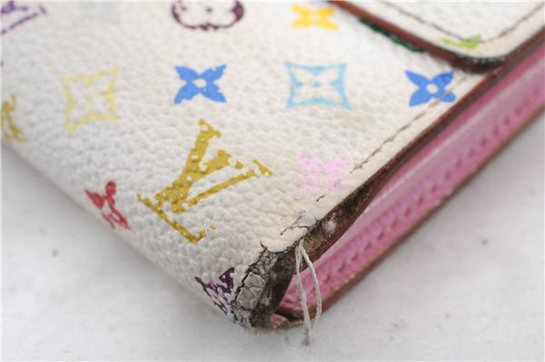 LOUIS VUITTON Monogram Multicolor Portefeuille Sarah Wallet M93744 White 7864C