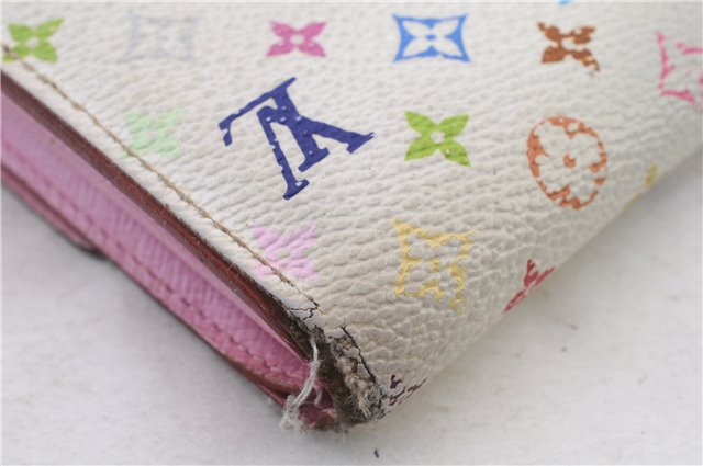 LOUIS VUITTON Monogram Multicolor Portefeuille Sarah Wallet M93744 White 7864C