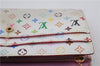 LOUIS VUITTON Monogram Multicolor Portefeuille Sarah Wallet M93744 White 7864C