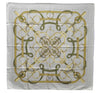 Authentic HERMES Carre 90 Scarf "Eperon d'or" Silk Green 7865D