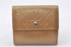 Auth Louis Vuitton Vernis Porte Monnaie Billets Cartes Credit Wallet Beige 7866F