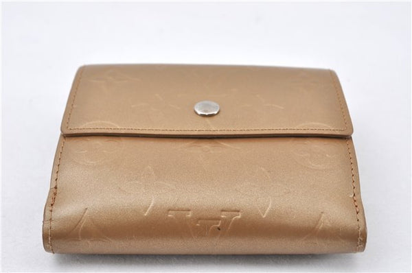 Auth Louis Vuitton Vernis Porte Monnaie Billets Cartes Credit Wallet Beige 7866F