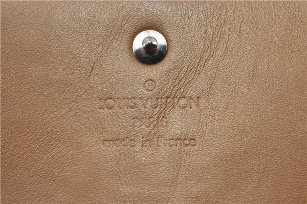 Auth Louis Vuitton Vernis Porte Monnaie Billets Cartes Credit Wallet Beige 7866F