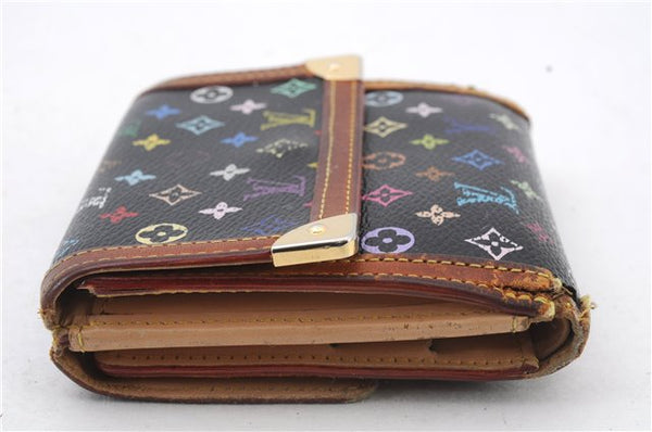 LOUIS VUITTON Monogram Multicolor Porte Monnaie Billet Carte Credit Black 7868C