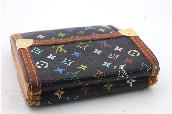 LOUIS VUITTON Monogram Multicolor Porte Monnaie Billet Carte Credit Black 7868C