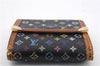 LOUIS VUITTON Monogram Multicolor Porte Monnaie Billet Carte Credit Black 7868C