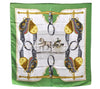 Authentic HERMES Carre 90 Scarf "Carrick a Pompe" Silk Green 7870D