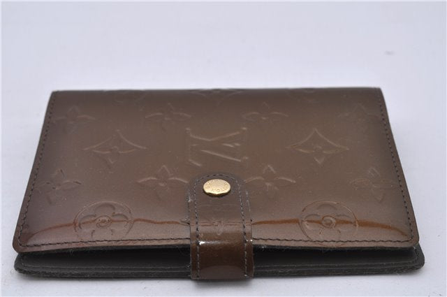 Authentic LOUIS VUITTON Vernis Agenda PM Notebook Cover Brown R21004 LV 7871C