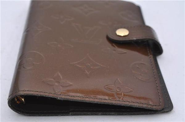 Authentic LOUIS VUITTON Vernis Agenda PM Notebook Cover Brown R21004 LV 7871C