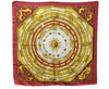 Authentic HERMES Carre 90 Scarf "DIES ET HORE" Silk Bordeaux Red 7871D