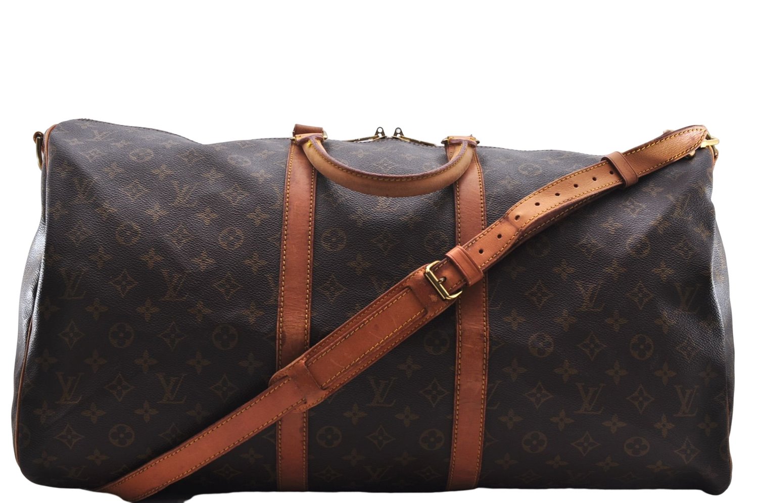 Auth Louis Vuitton Monogram Keepall Bandouliere 55 Boston Bag M41414 LV 7872D