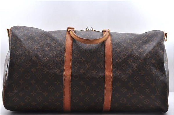 Auth Louis Vuitton Monogram Keepall Bandouliere 55 Boston Bag M41414 LV 7872D