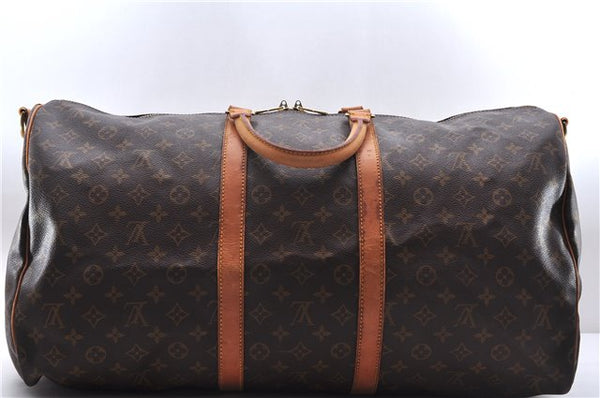 Auth Louis Vuitton Monogram Keepall Bandouliere 55 Boston Bag M41414 LV 7872D