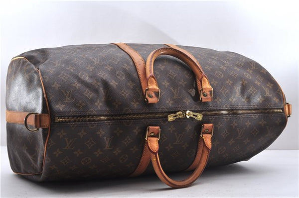 Auth Louis Vuitton Monogram Keepall Bandouliere 55 Boston Bag M41414 LV 7872D