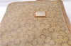 Auth CELINE C Macadam Carriage Blason Shoulder Cross Bag PVC Leather Beige 7873D