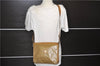 Auth CELINE C Macadam Carriage Blason Shoulder Cross Bag PVC Leather Beige 7873D