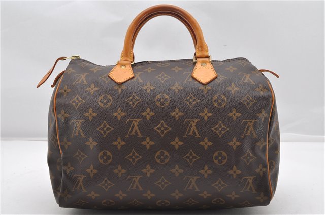 Authentic Louis Vuitton Monogram Speedy 30 Hand Boston Bag M41526 LV 7874F