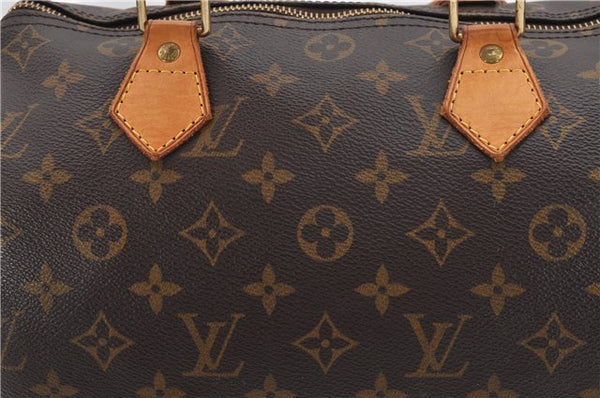 Authentic Louis Vuitton Monogram Speedy 30 Hand Boston Bag M41526 LV 7874F