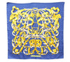 Authentic HERMES Carre 90 Scarf "LE MORS "A LA CONETABLE"" Silk Navy 7876D