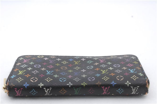 Auth LOUIS VUITTON Monogram Multicolor Zippy Wallet Purse Black M60243 LV 7877C