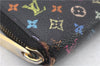 Auth LOUIS VUITTON Monogram Multicolor Zippy Wallet Purse Black M60243 LV 7877C