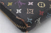 Auth LOUIS VUITTON Monogram Multicolor Zippy Wallet Purse Black M60243 LV 7877C