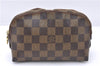 Authentic LOUIS VUITTON Damier Pochette Cosmetic Pouch Purse N47516 LV 7880C